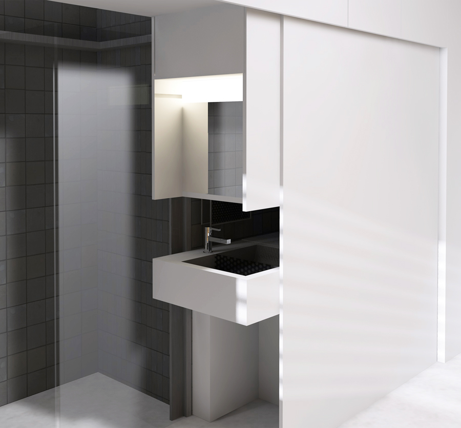 Visuel 3D d'un projet de chambre étudiante optimisé par une architecte d'intérieure à Lyon