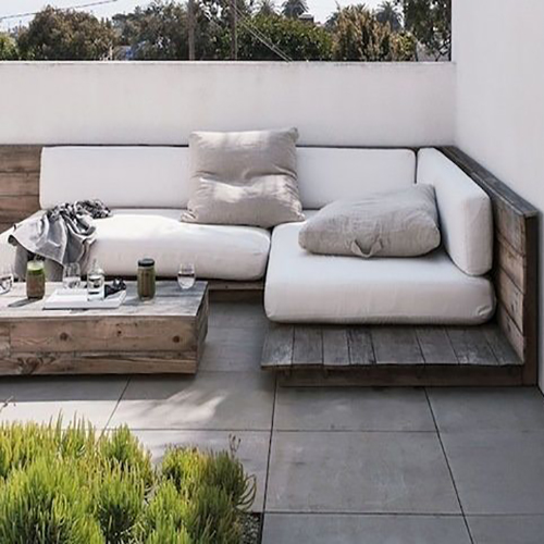 meuble sur mesure balcon blanc beige lin