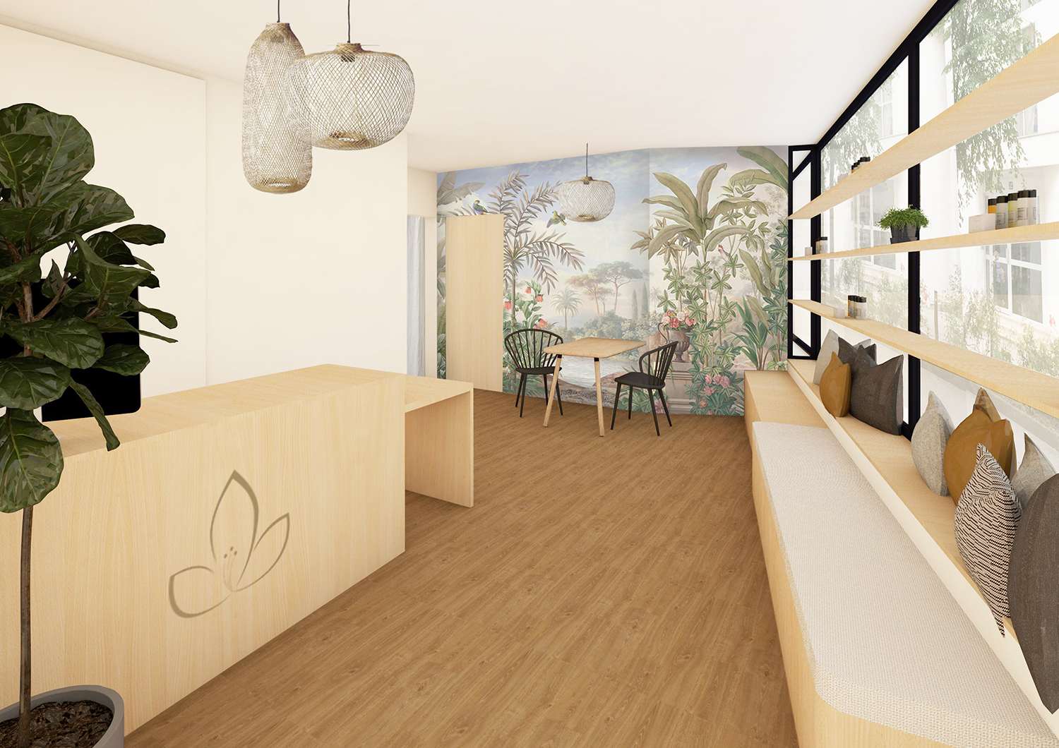 noesis-spa-renovation-annecy-beauté-papierpeint-accueil-institut